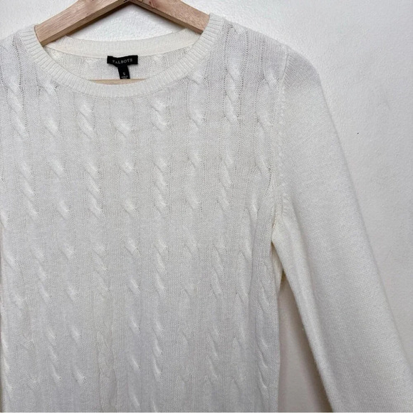 Talbots Womens Small Crew Neck Cable Lambswool Sweater - Picture 6 of 15